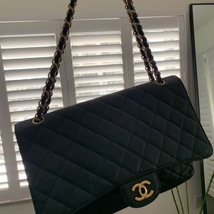 Double flap Chanel bag with dust bag and code.